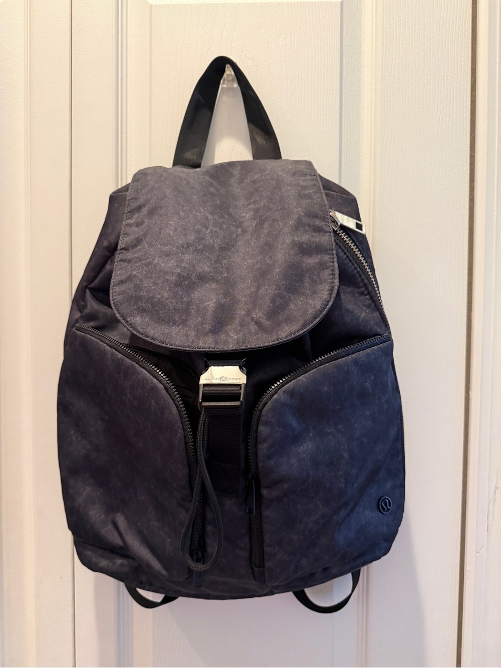 lululemon athletica Men's Dark Navy Backpack with Silver Hardware